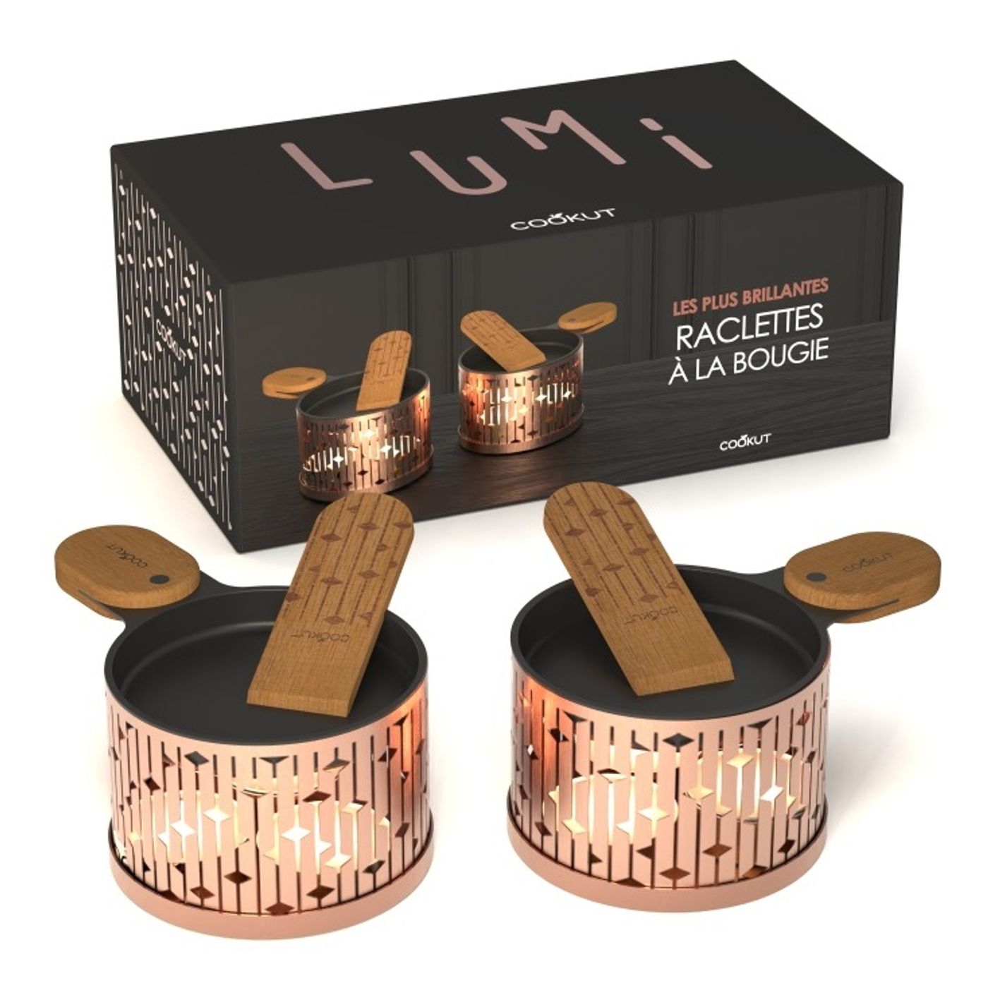 Coffret Raclette à la Bougie LUMI 2 Sets Individuels - Édition cuivre